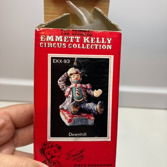 Emmett Kelly Circus Collection Figure DOWNHILL 2" EKX-93 Clown 1993 Ornament - Picture 8 of 10